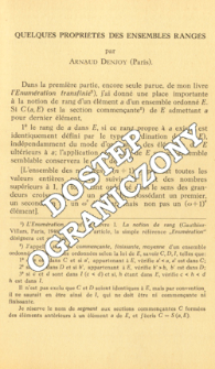 Quelques propri&eacute;t&eacute;s des ensembles rang&eacute;s