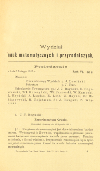 Sprawozdania z Posiedzeń Towarzystwa Naukowego Warszawskiego, Wydział III, Nauk Matematycznych i Przyrodniczych. Rok VI. No 2.