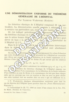 Une d&eacute;monstration uniforme du th&eacute;or&egrave;me g&eacute;n&eacute;ralis&eacute; de l'h&ocirc;pital