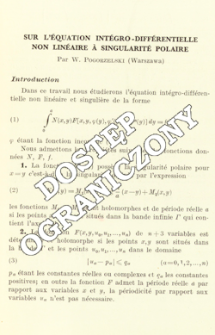 Sur l'&eacute;quation int&eacute;gro-diff&eacute;rentielle non lin&eacute;aire &agrave; singularit&eacute; polaire