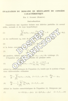 Evaluation du domaine de régularité du conoïde caractéristique