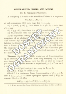 Generalized limits and means