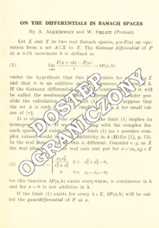 On the differentials in Banach spaces