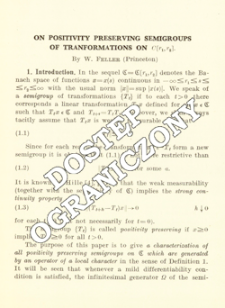 On positivity preserving semigroups of transformations on C[r₁, r₂]