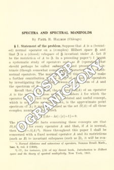 Spectra and spectral manifolds