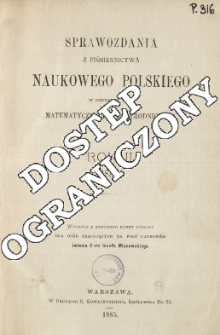 Sprawozdania z Piśmiennictwa Naukowego Polskiego w Dziedzinie Nauk Matematycznych i Przyrodniczych, Rok II (1883)