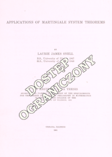 Applications of martingale system theorems : an abstract of a thesis