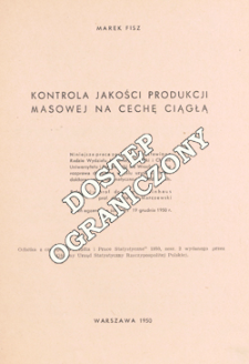 Kontrola jakości produkcji masowej na cechę ciągłą