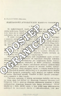 Elektronowe automatyczne maszyny cyfrowe