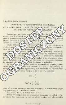 Por&oacute;wnanie efektywności losowania ze zwracaniem i bez zwracania przy nieznanej wariancji populacji generalnej