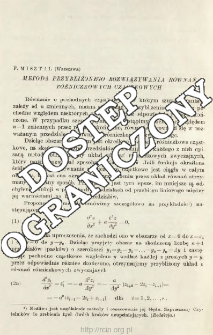 Metoda przybliżonego rozwiązywania r&oacute;wnań r&oacute;żniczkowych cząstkowych