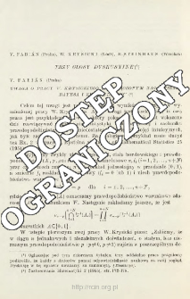Trzy głosy dyskusyjne