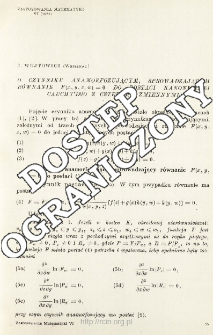 O czynniku anamorfozującym, sprowadzającym r&oacute;wnanie F(x, y, z, w) = 0 do postaci kanonicznej Cauchy'ego z czterema zmiennymi