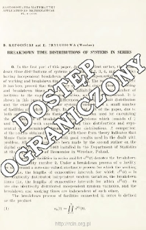 Breakdown time distributions of systems in series