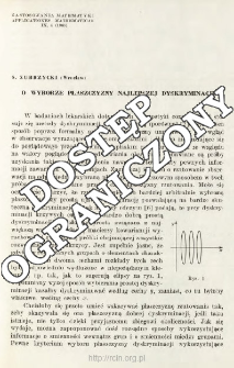 O wyborze płaszczyzny najlepszej dyskryminacji