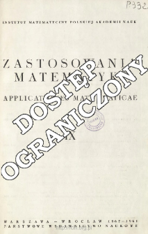 Zastosowania Matematyki = Applicationes Mathematicae, Spis treści i dodatki. T.9 (1967-1968)