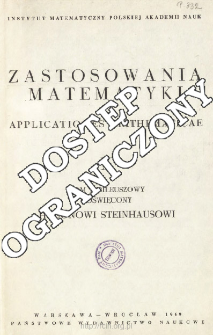 Zastosowania Matematyki = Applicationes Mathematicae, Spis treści i dodatki. T.10 (1969)