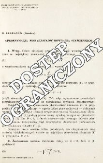 Aproksymacja pierwiastk&oacute;w r&oacute;wnania sześciennego