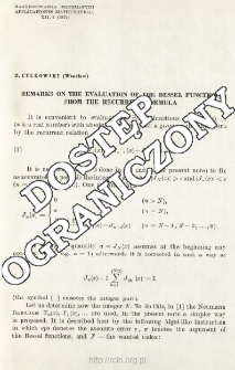 Remarks on the evaluation of the Bessel functions from the recurrent formula