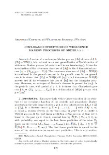 Covariance structure of wide-sense Markov processes of order k≥1