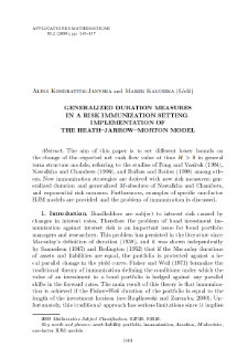 Generalized duration measures in a risk immunization setting. Implementation of the Heath–Jarrow–Morton model
