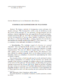 Uniform decompositions of polytopes