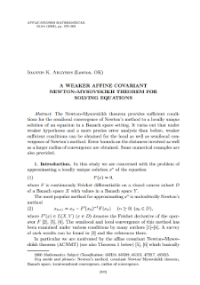 A weaker affine covariant Newton&ndash;Mysovskikh theorem for solving equations