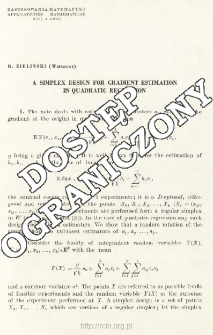 A simplex design for gradient estimation in quadric regression