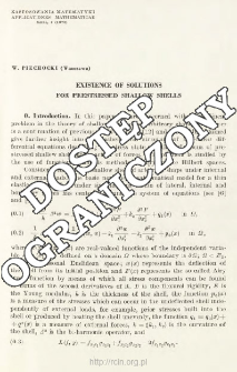 Existence of solutions for prestressed shallow shells