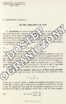 On the similarity of sets