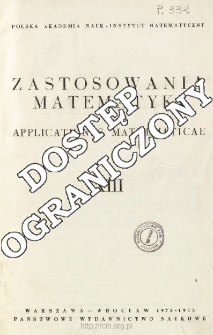 Zastosowania Matematyki = Applicationes Mathematicae, Spis treści i dodatki. T.13 (1972-1973)