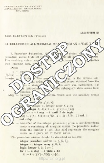 Algorithm 38 - Calculation of all marginal means from an n-way table