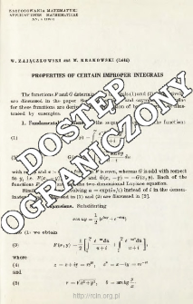 Properties of certain improper integrals