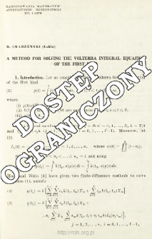A method for solving the Volterra integral equation of the first kind