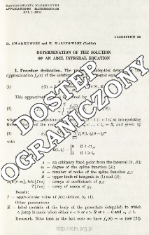 Algorithm 65 - Determination of the solution of an Abel integral equation