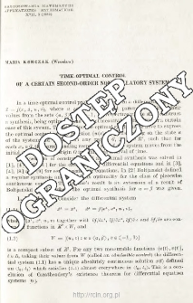 Timie-optimal control of a certain second-order nonoscillatory system