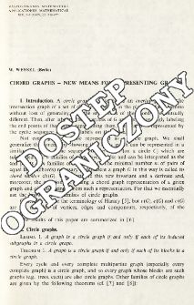 Chord graphs - new means for representing graphs