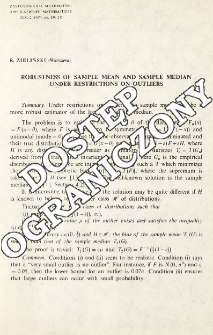 Robustness of sample mean and sample median under restrictions on outliers