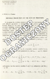 Minimax prediction of the sum of processes