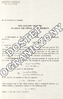 Two one-step methods to solve the initial value problem