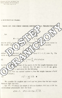 Note on the first order orthogonal projections