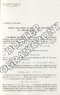 Strong solutions of nonlinear equations of vibrations of shells