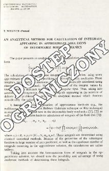 An analytical method for calculation of integrals appearing in approximate solutions of deformable body mechanics