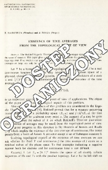 Existence of time averages from the topological point of view