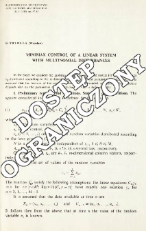 Minimax control of a linear system with multinomial disturbances