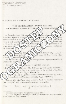 The generalized p-point method of estimation of regression coefficients