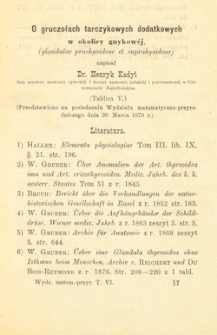 O gruczołach tarczykowych dodatkowych w okolicy gnykow&eacute;j