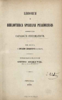 Librorum in bibliotheca speculae Pulcovensis contentorum catalogus systematicus. Ps 2