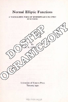 Normal elliptic functions : a normalized form of Weierstrass's elliptic functions