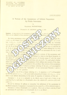 A notion of the acceptance of infinite sequences by finite automata